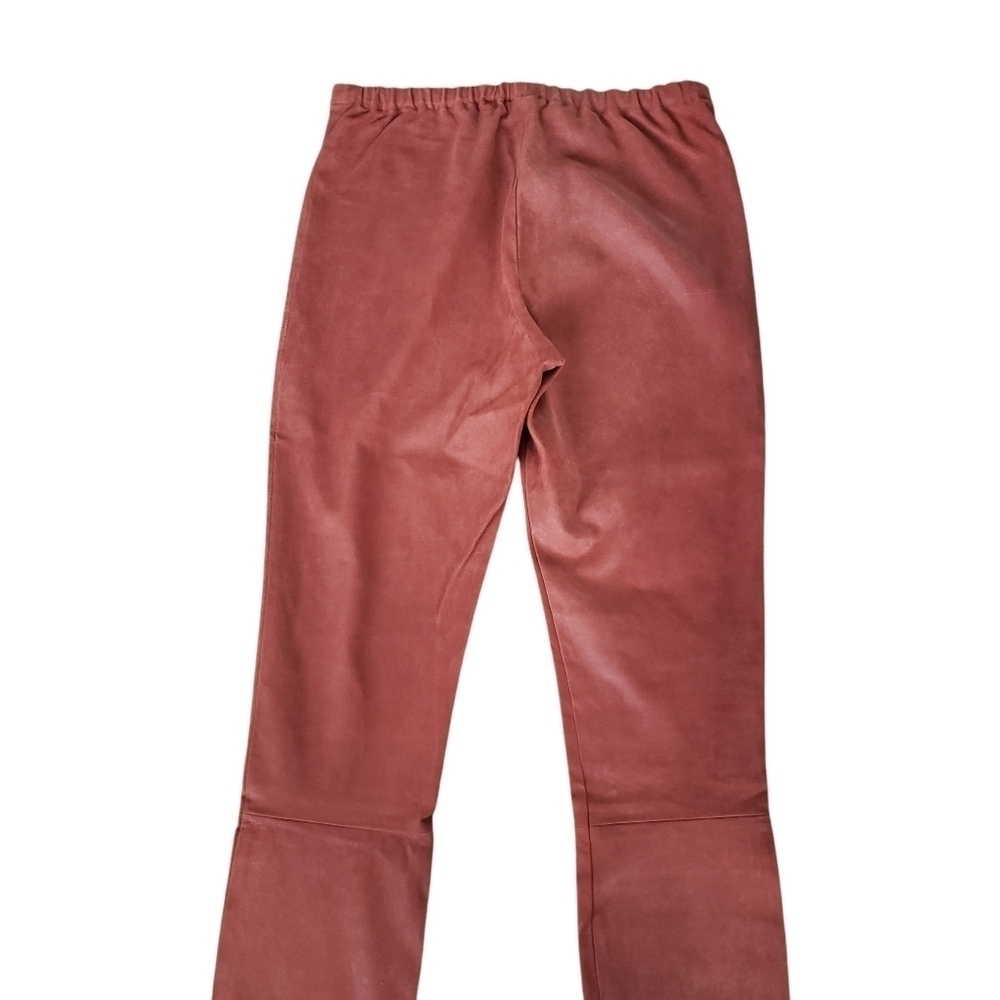 Haider Ackermann Leather Pants Skinny Leg Pull On Style Burnt Orange - Picture 8 of 16